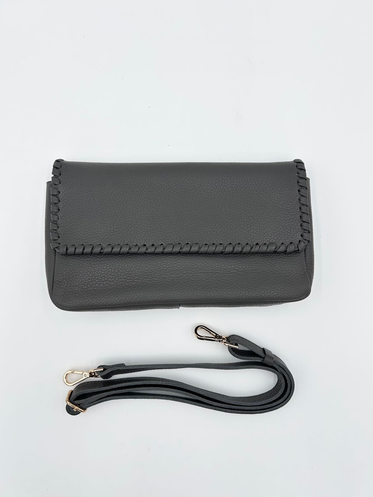 Emmanuelle Flap Bag - Anthracite with Anthracite Lacing