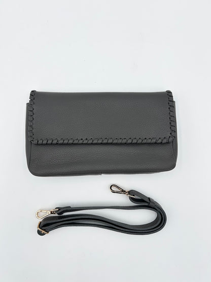 Emmanuelle Flap Bag - Anthracite with Anthracite Lacing