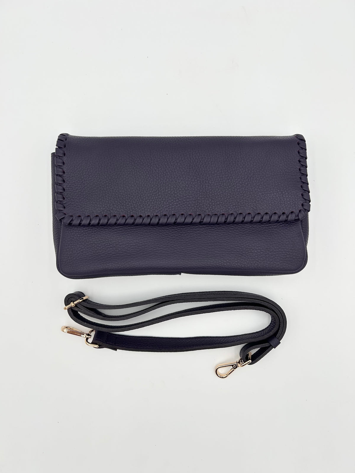 Emmanuelle Flap Bag - Eggplant with Eggplant Lacing