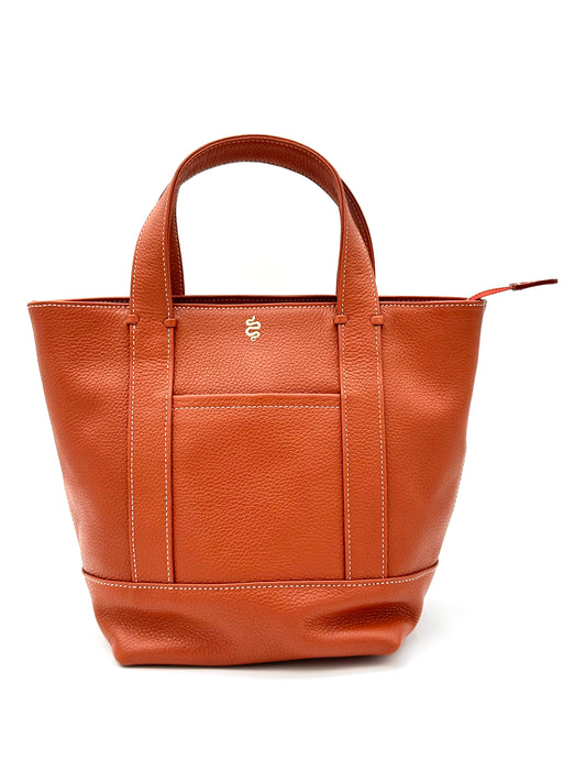 Small Carolyn Tote in Winter Orange