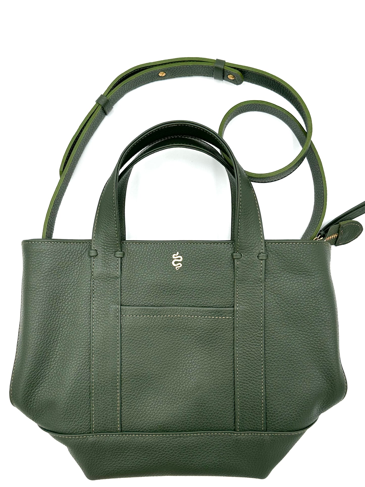 Small Carolyn Tote in Holly Green