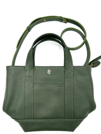 Small Carolyn Tote in Holly Green