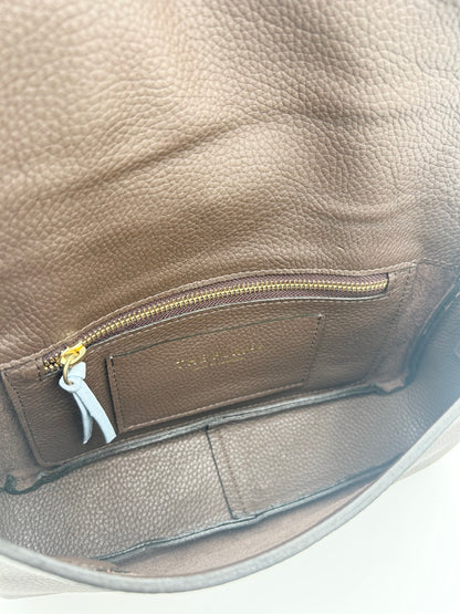 Emmanuelle Flap Bag - Chocolate with Sky Blue Lacing