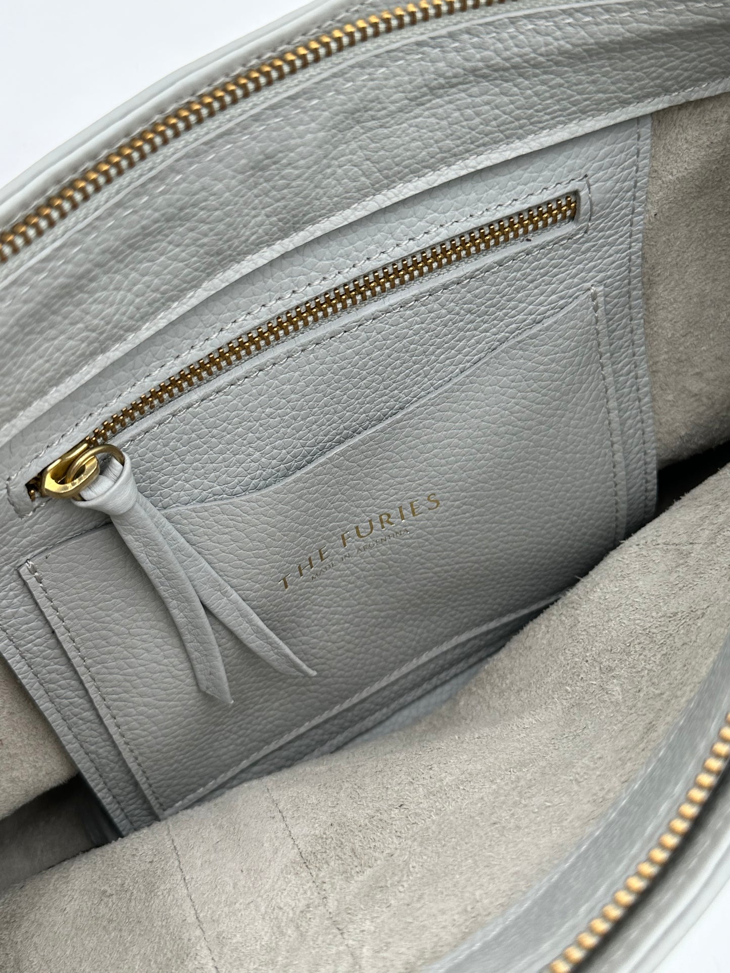 Small Carolyn Tote in Grey Clouds