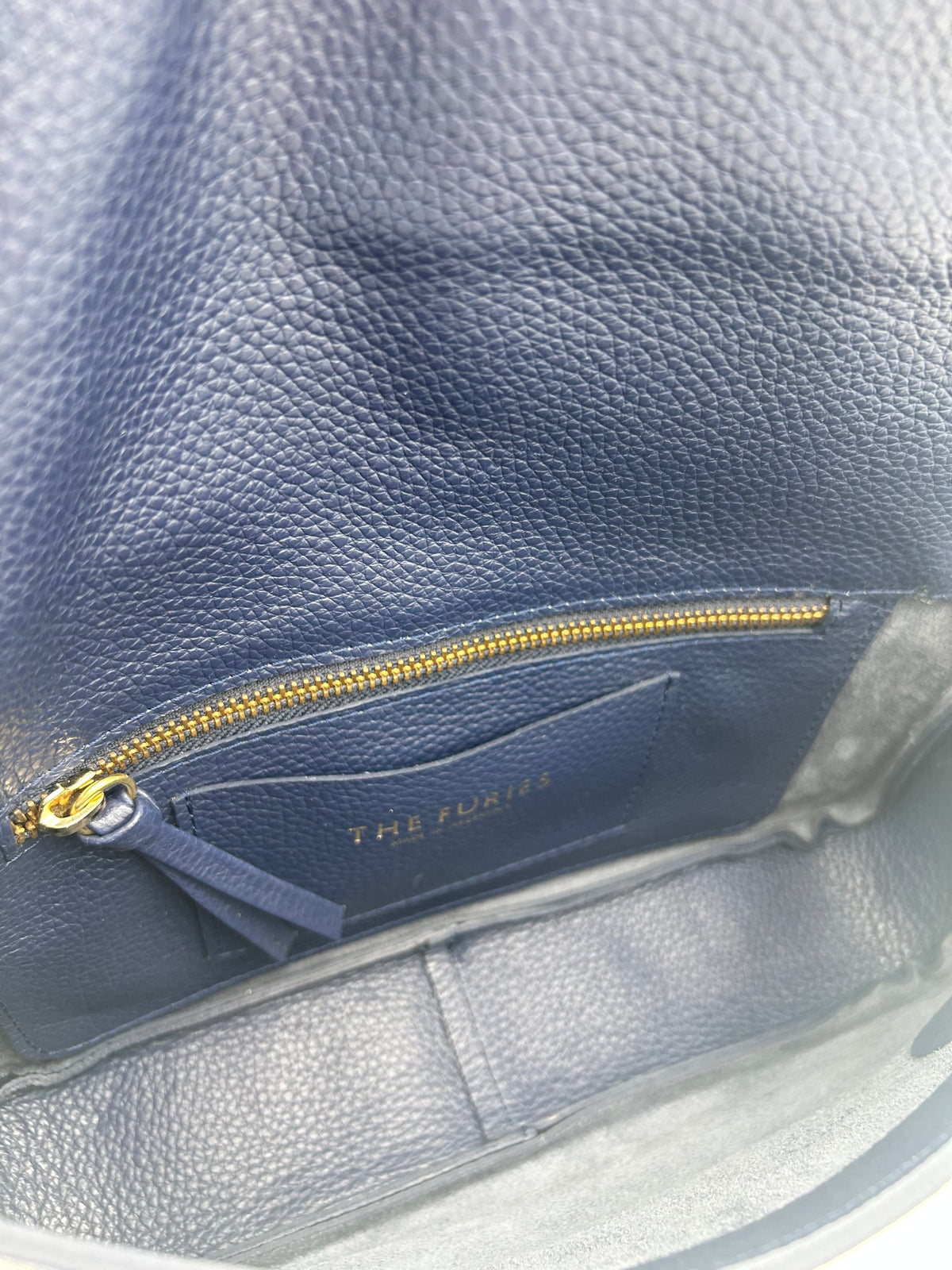 Emmanuelle Flap Bag - Navy with Black Lacing