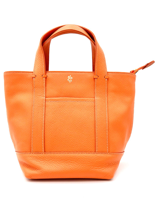 Small Carolyn Tote in Bright Orange