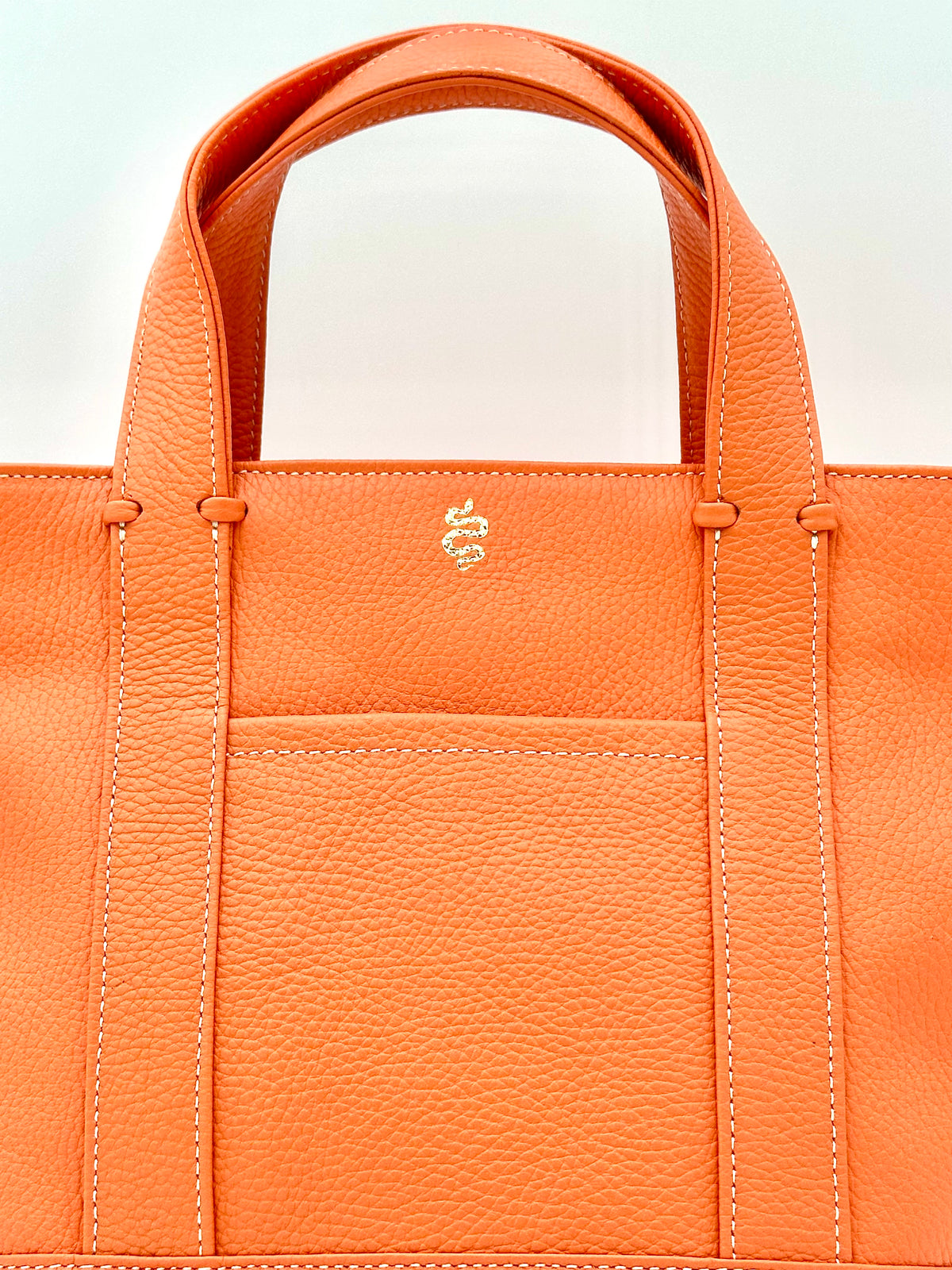 Small Carolyn Tote in Bright Orange