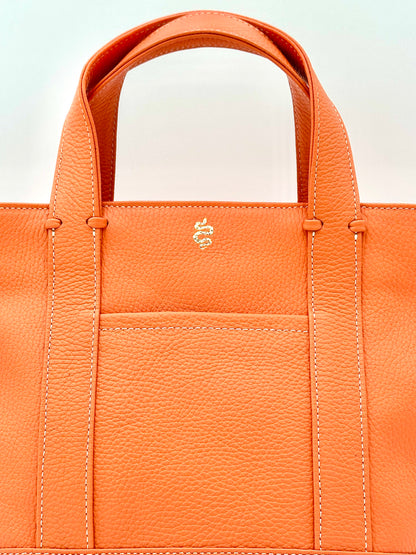 Small Carolyn Tote in Bright Orange