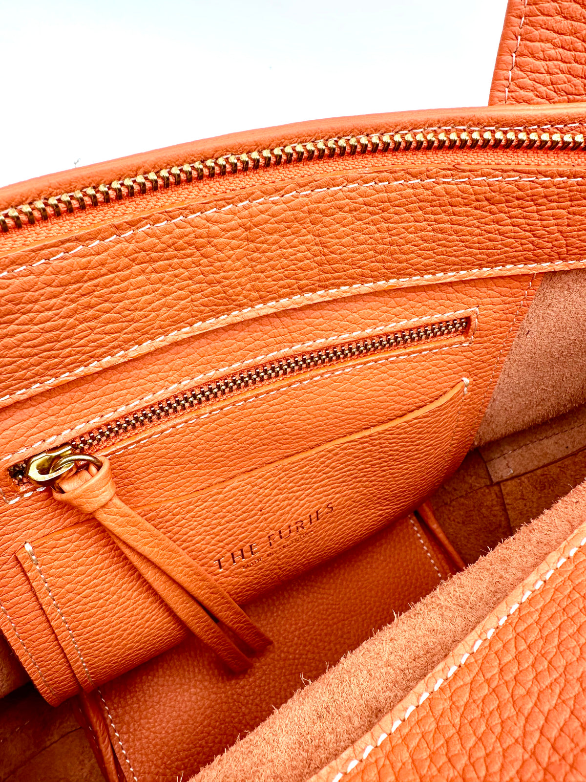 Small Carolyn Tote in Bright Orange
