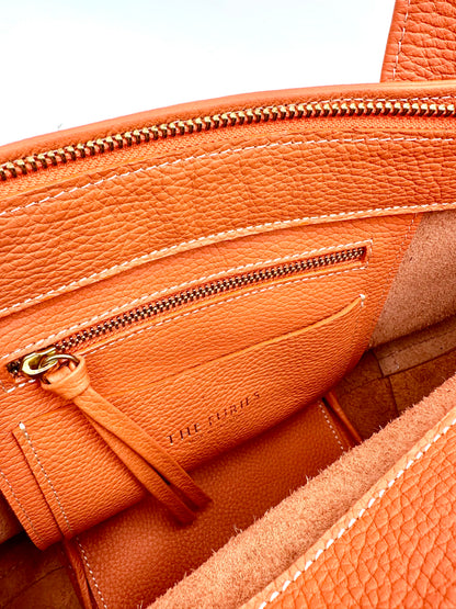 Small Carolyn Tote in Bright Orange