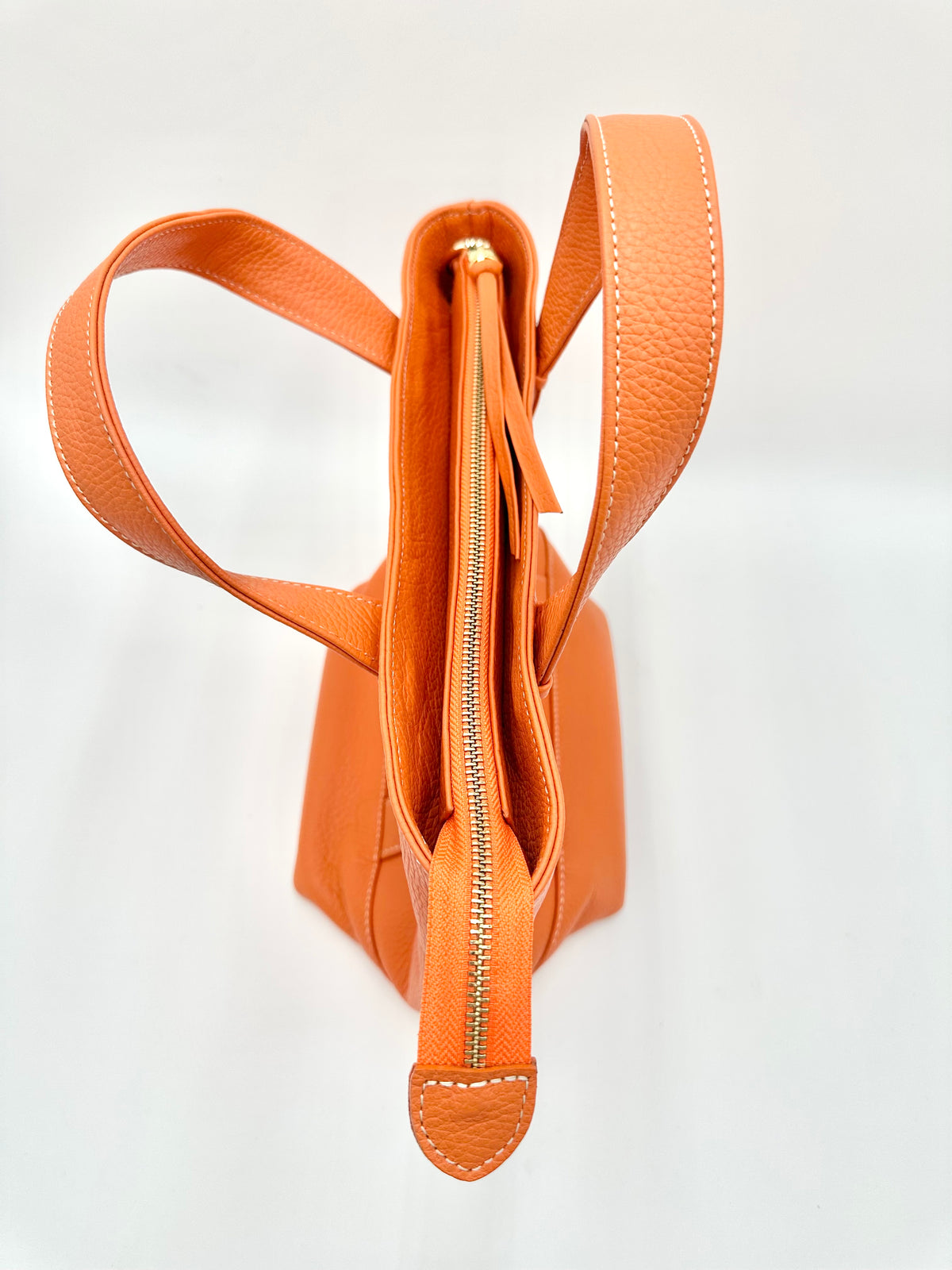 Small Carolyn Tote in Bright Orange