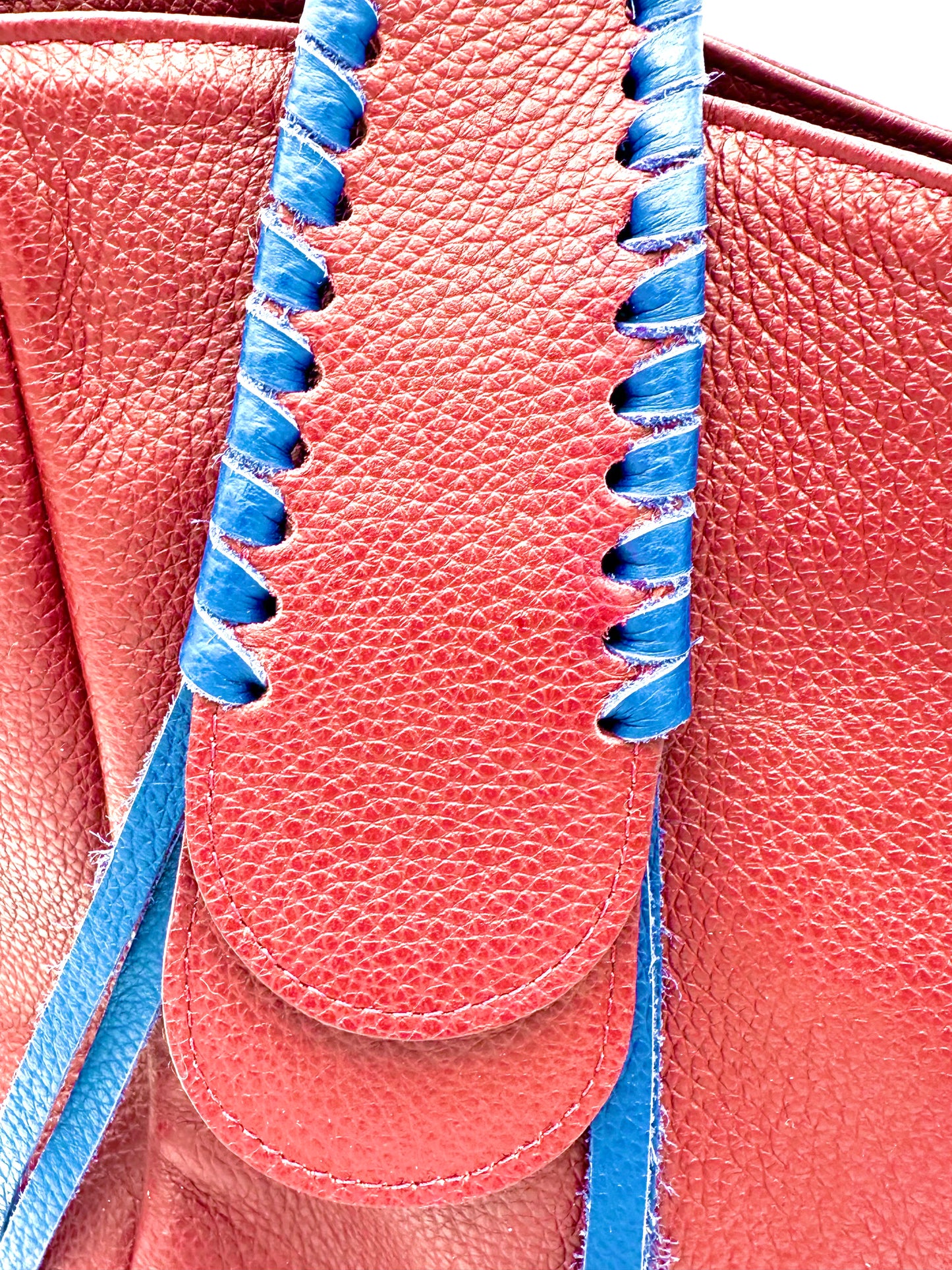 Talitha in Claret with Navy Lacing