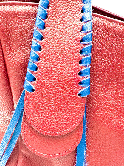 Talitha in Claret with Navy Lacing