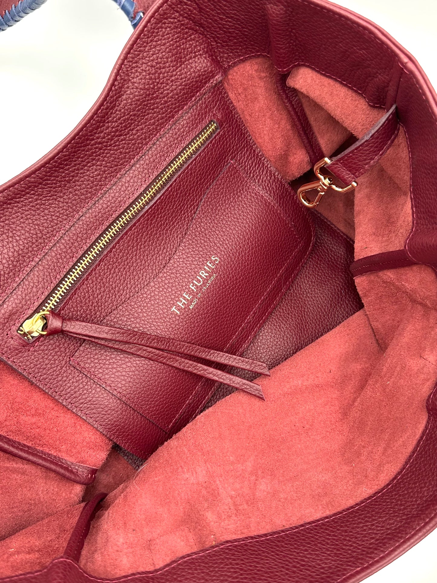 Talitha in Claret with Navy Lacing