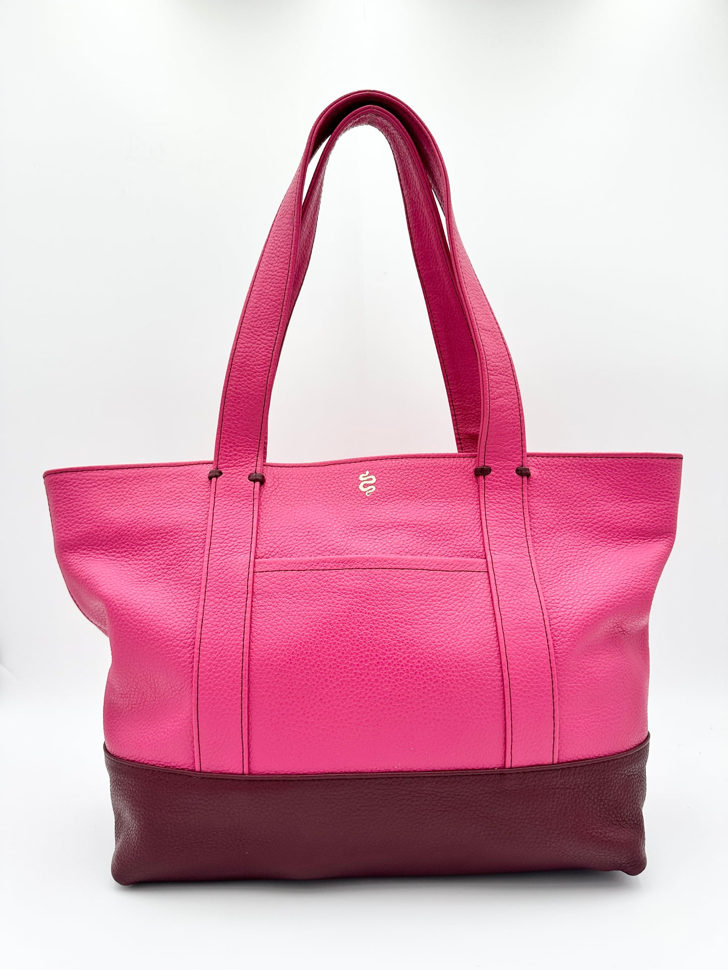 Large Carolyn Tote in  Raspberry with Claret Base