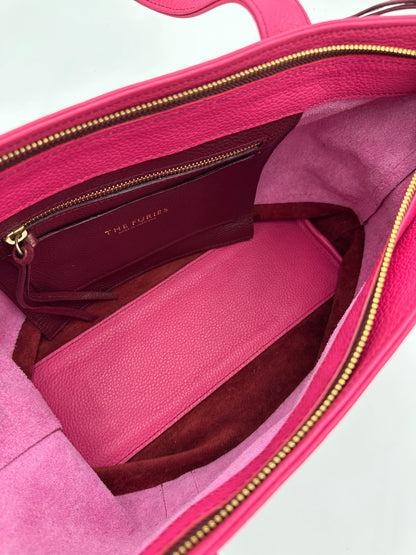 Large Carolyn Tote in  Raspberry with Claret Base